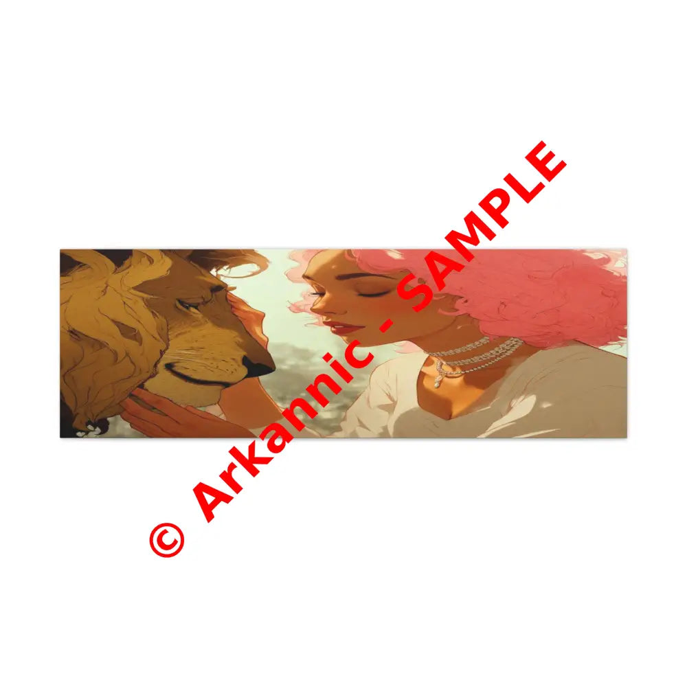 Ethereal Harmony: Whispers of the Golden Pride Digital Dreamscape IllustrationCanvas 48’’ x 16’’ (Horizontal) / 1.25’’