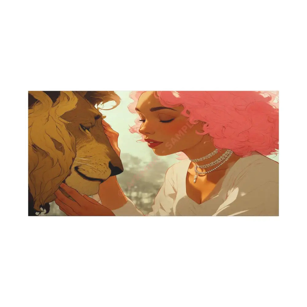 Ethereal Harmony: Whispers of the Golden Pride Digital Dreamscape IllustrationCanvas 48″ x 24″ (Horizontal) / 1.25’’