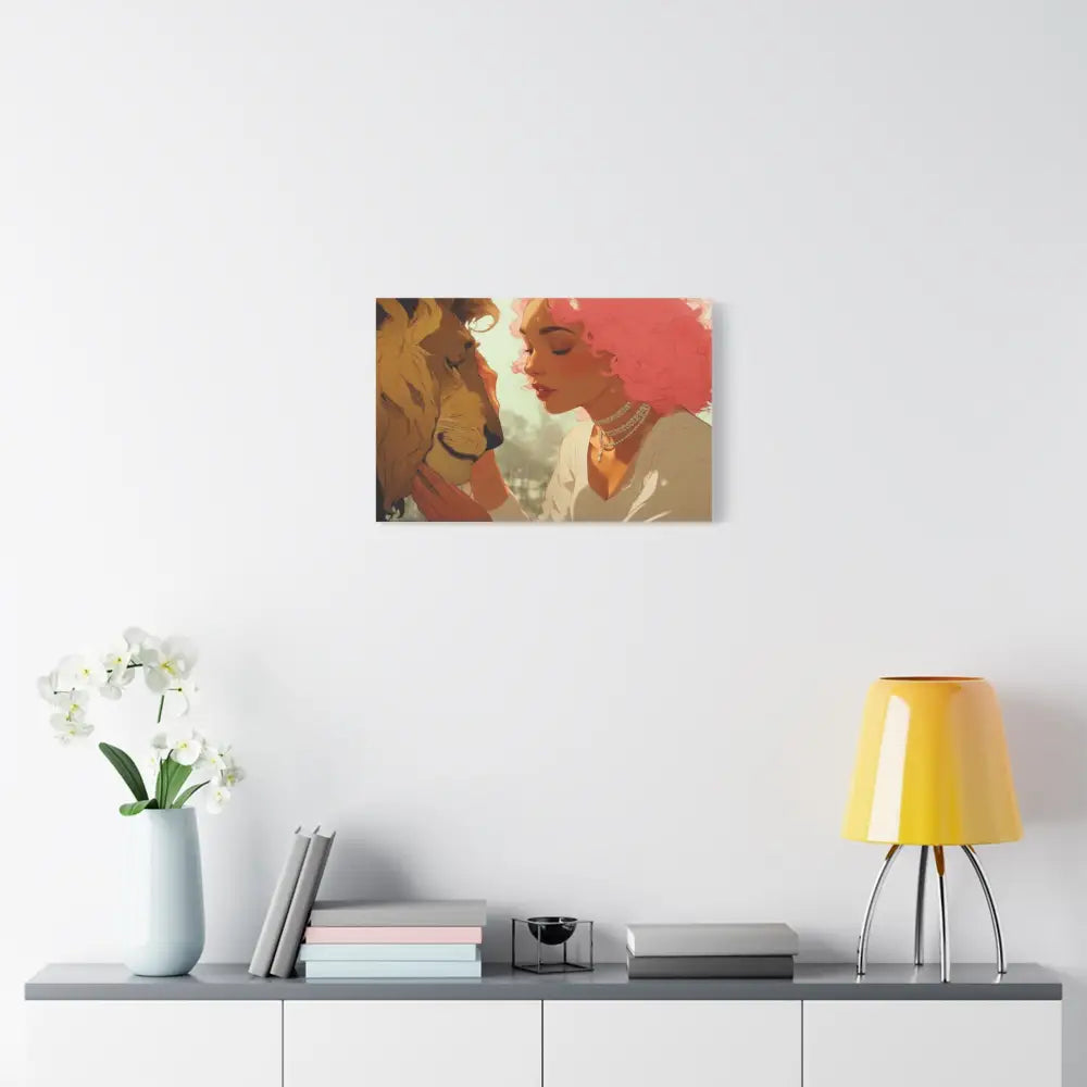 Ethereal Harmony: Whispers of the Golden Pride Digital Dreamscape IllustrationCanvas Canvas