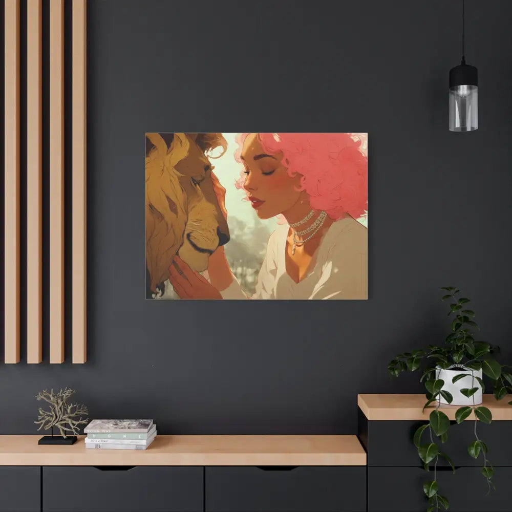 Ethereal Harmony: Whispers of the Golden Pride Digital Dreamscape IllustrationCanvas Canvas