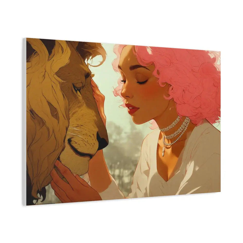 Ethereal Harmony: Whispers of the Golden Pride Digital Dreamscape IllustrationCanvas Canvas