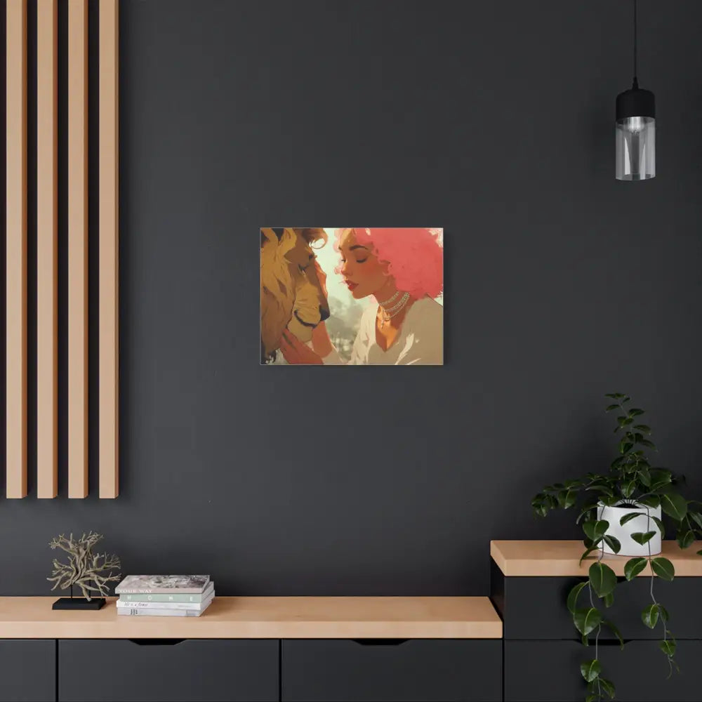 Ethereal Harmony: Whispers of the Golden Pride Digital Dreamscape IllustrationCanvas Canvas