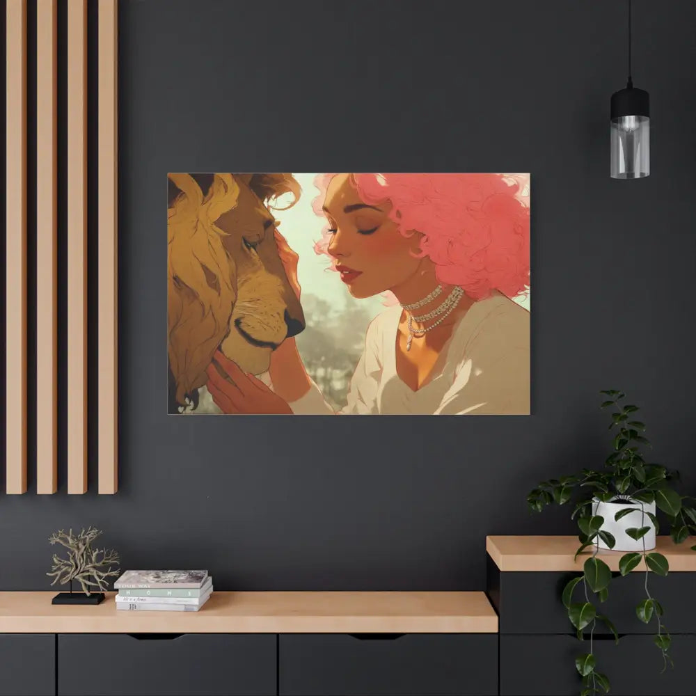 Ethereal Harmony: Whispers of the Golden Pride Digital Dreamscape IllustrationCanvas Canvas