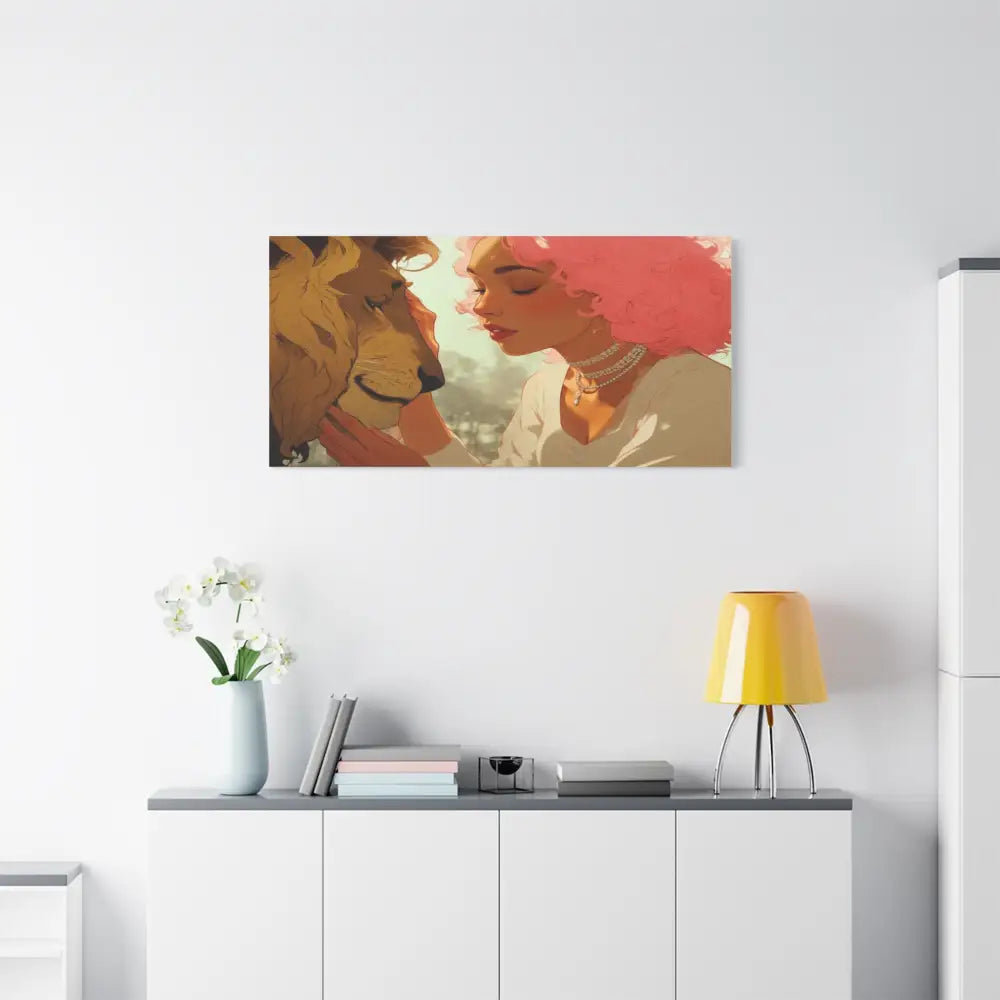 Ethereal Harmony: Whispers of the Golden Pride Digital Dreamscape IllustrationCanvas Canvas