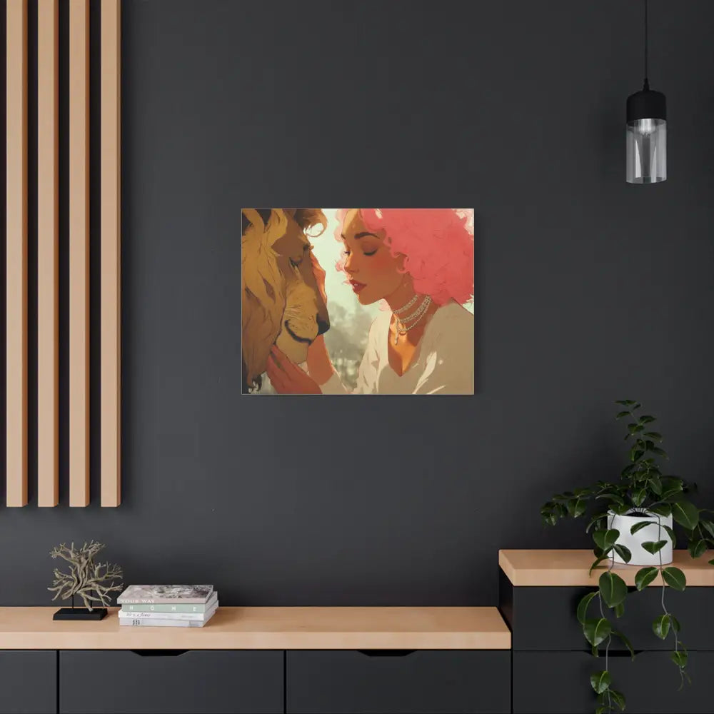 Ethereal Harmony: Whispers of the Golden Pride Digital Dreamscape IllustrationCanvas Canvas