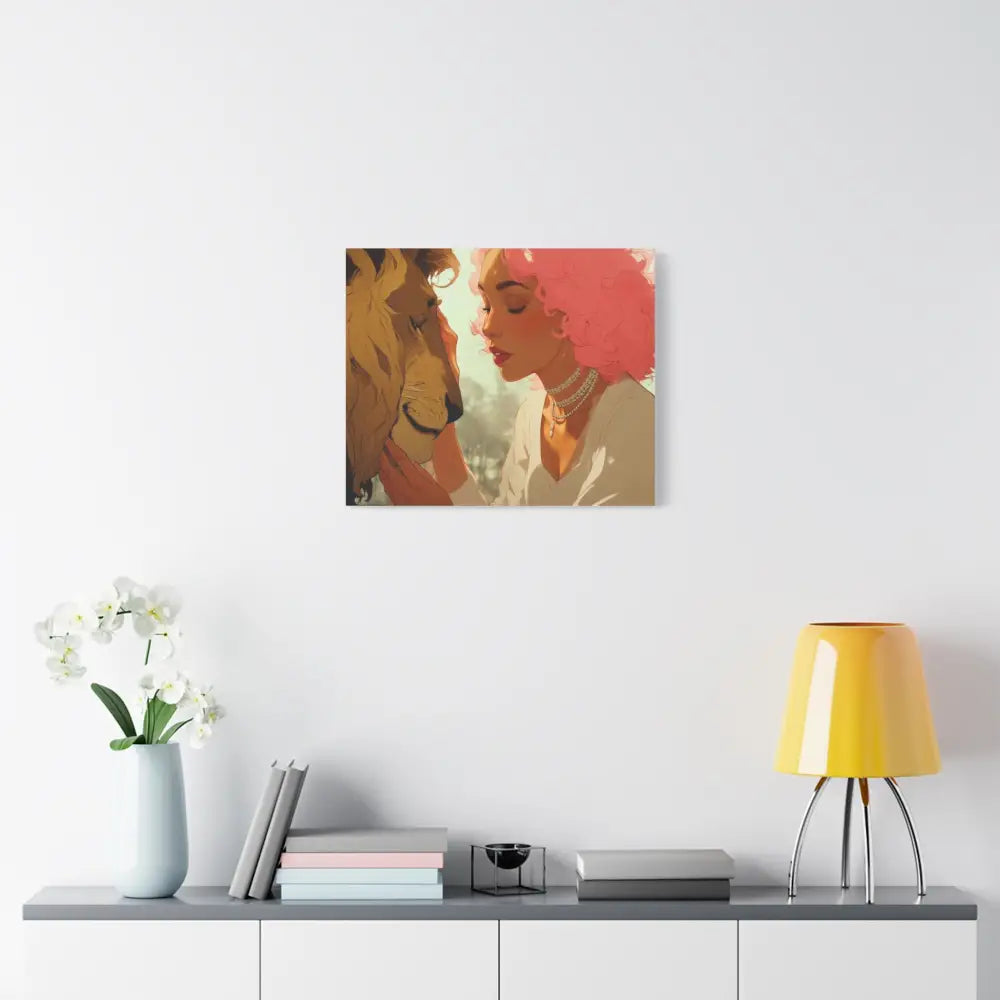 Ethereal Harmony: Whispers of the Golden Pride Digital Dreamscape IllustrationCanvas Canvas