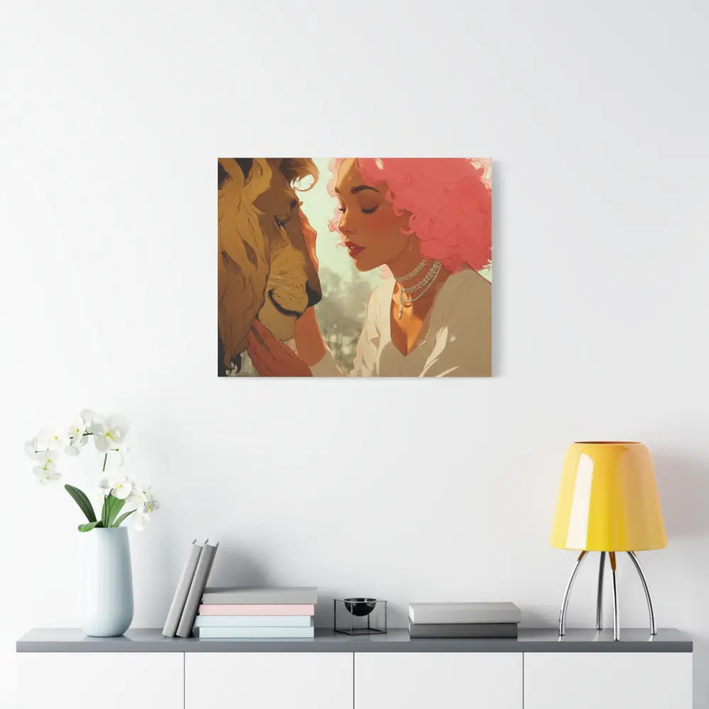 Ethereal Harmony: Whispers of the Golden Pride Digital Dreamscape IllustrationCanvas Canvas