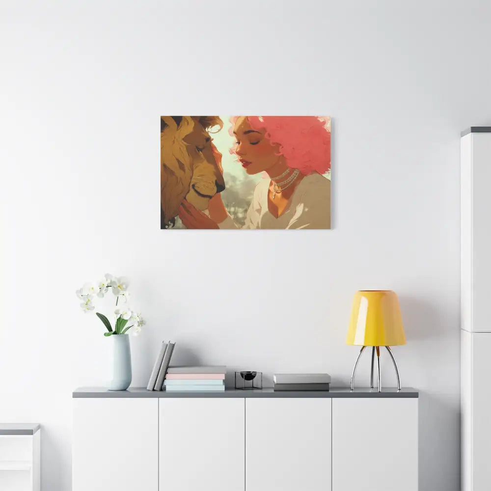 Ethereal Harmony: Whispers of the Golden Pride Digital Dreamscape IllustrationCanvas Canvas
