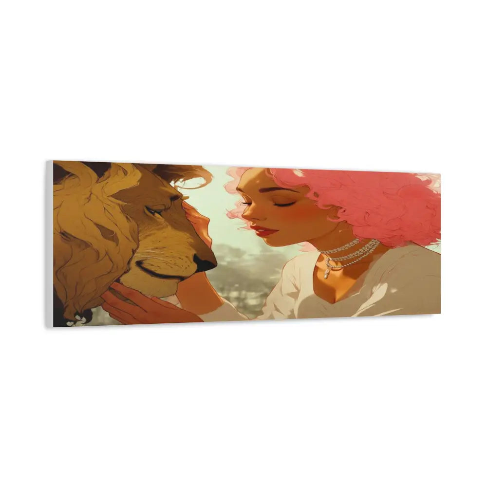 Ethereal Harmony: Whispers of the Golden Pride Digital Dreamscape IllustrationCanvas Canvas