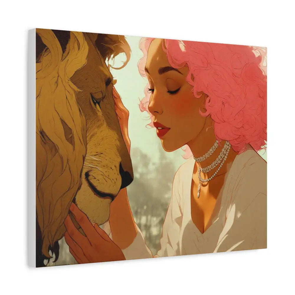 Ethereal Harmony: Whispers of the Golden Pride Digital Dreamscape IllustrationCanvas Canvas