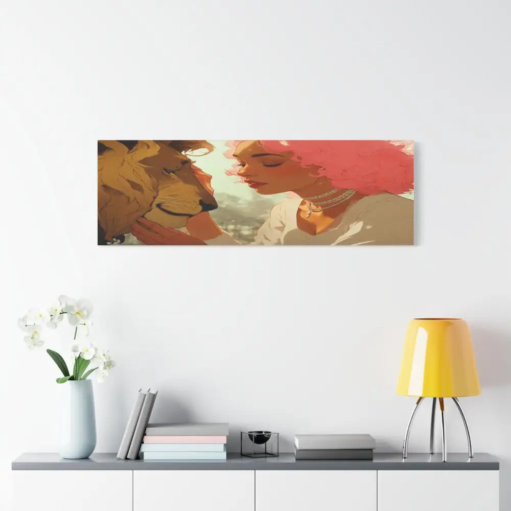 Ethereal Harmony: Whispers of the Golden Pride Digital Dreamscape IllustrationCanvas Canvas