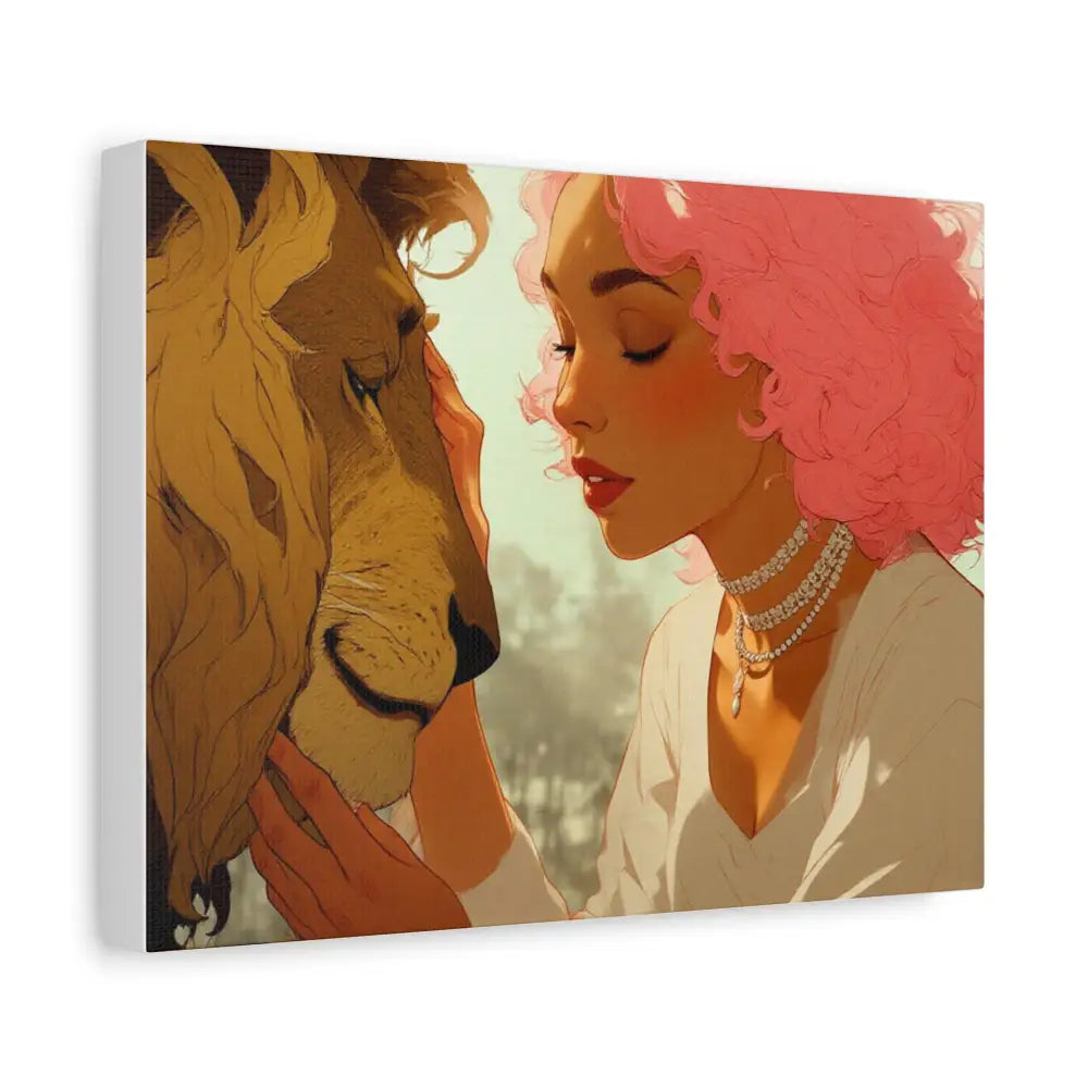 Ethereal Harmony: Whispers of the Golden Pride Digital Dreamscape IllustrationCanvas Canvas