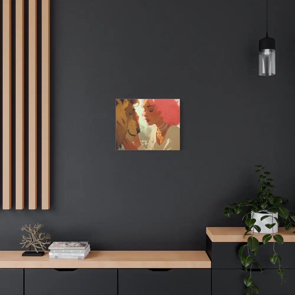 Ethereal Harmony: Whispers of the Golden Pride Digital Dreamscape IllustrationCanvas Canvas