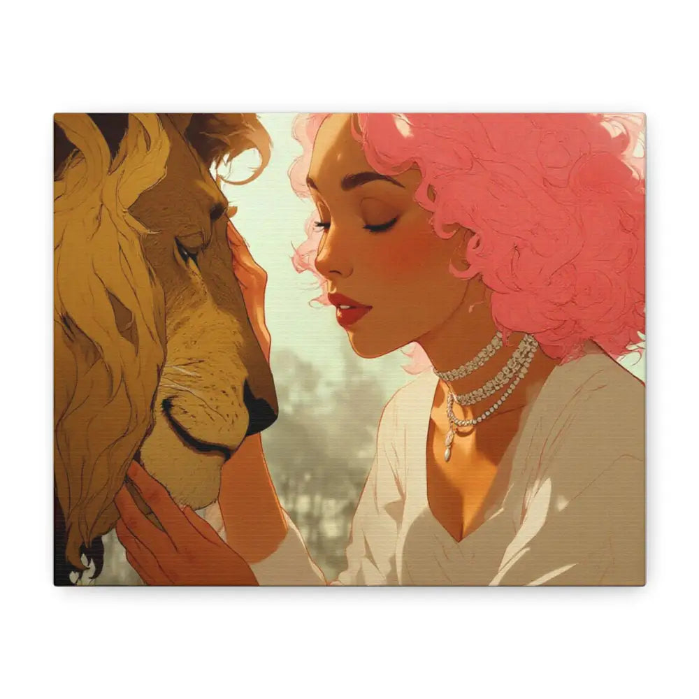 Ethereal Harmony: Whispers of the Golden Pride Digital Dreamscape IllustrationCanvas Canvas