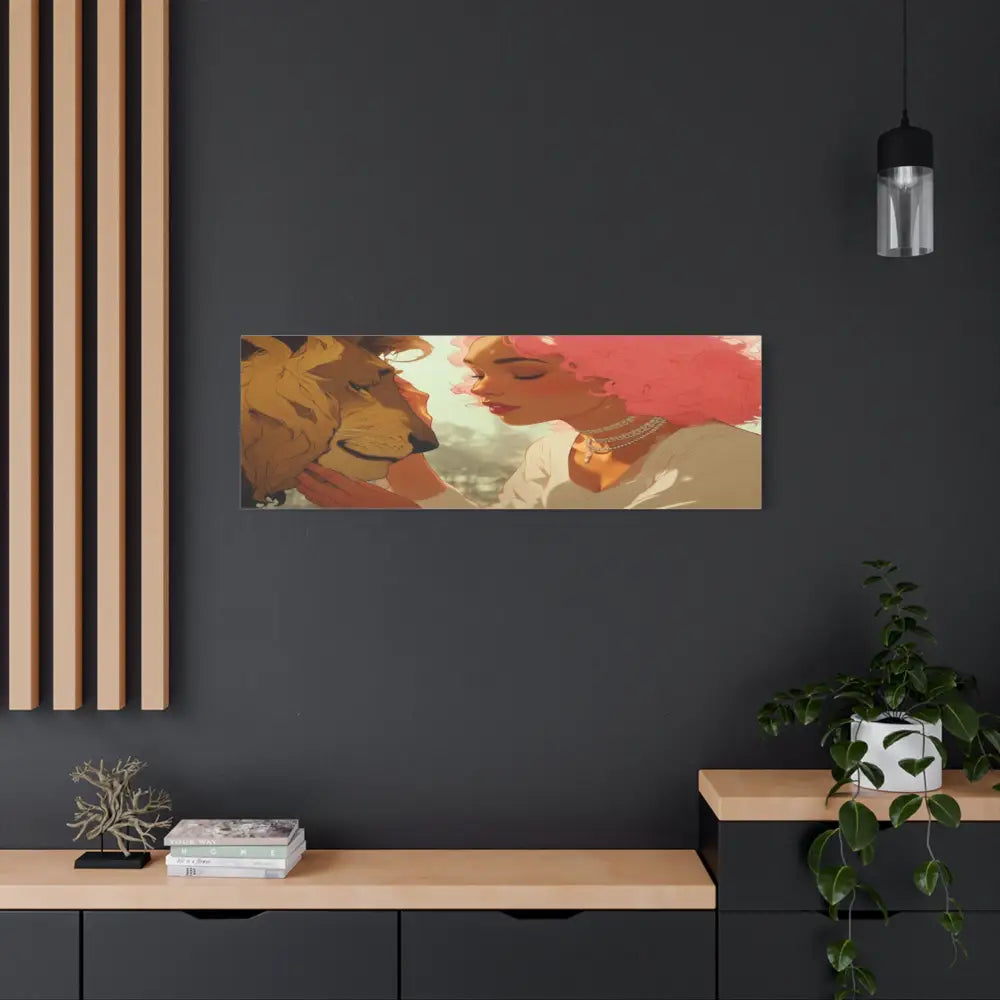 Ethereal Harmony: Whispers of the Golden Pride Digital Dreamscape IllustrationCanvas Canvas