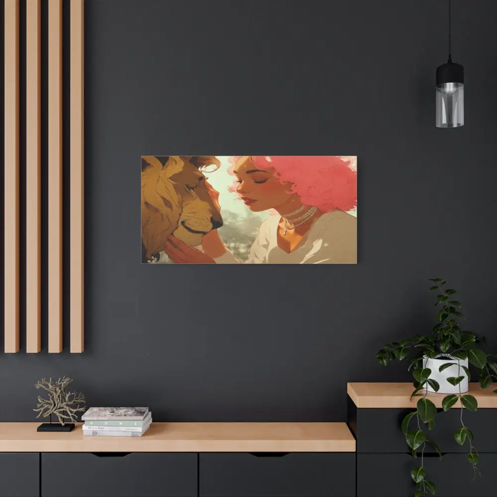 Ethereal Harmony: Whispers of the Golden Pride Digital Dreamscape IllustrationCanvas Canvas