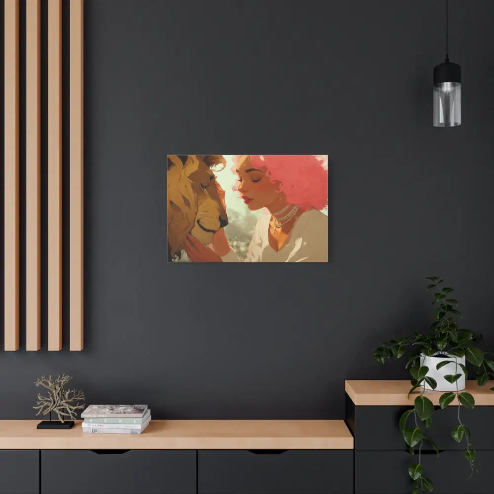 Ethereal Harmony: Whispers of the Golden Pride Digital Dreamscape IllustrationCanvas Canvas