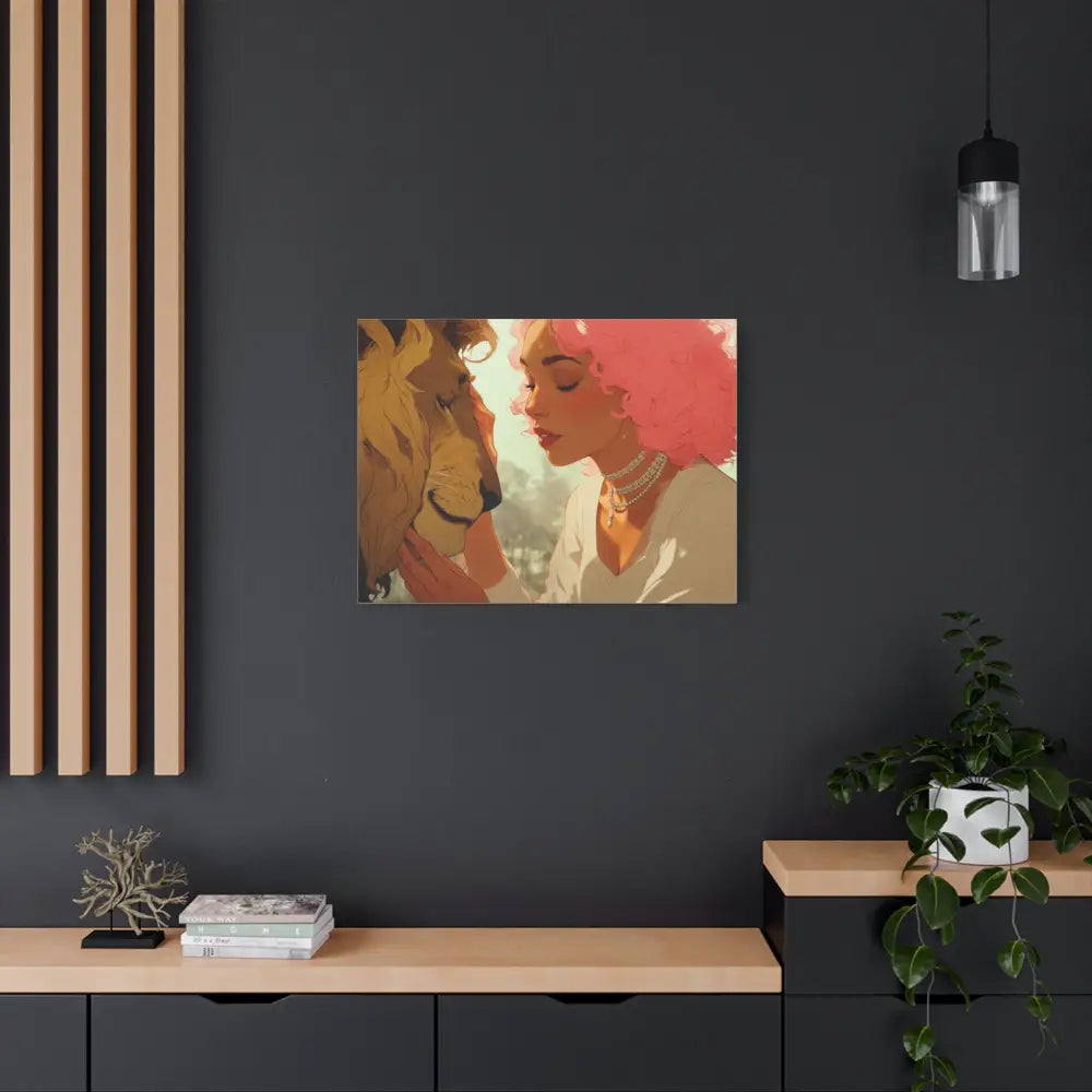 Ethereal Harmony: Whispers of the Golden Pride Digital Dreamscape IllustrationCanvas Canvas