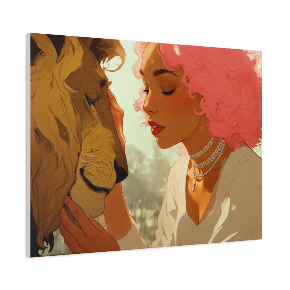 Ethereal Harmony: Whispers of the Golden Pride Digital Dreamscape IllustrationCanvas Canvas
