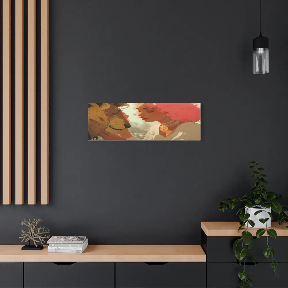 Ethereal Harmony: Whispers of the Golden Pride Digital Dreamscape IllustrationCanvas Canvas