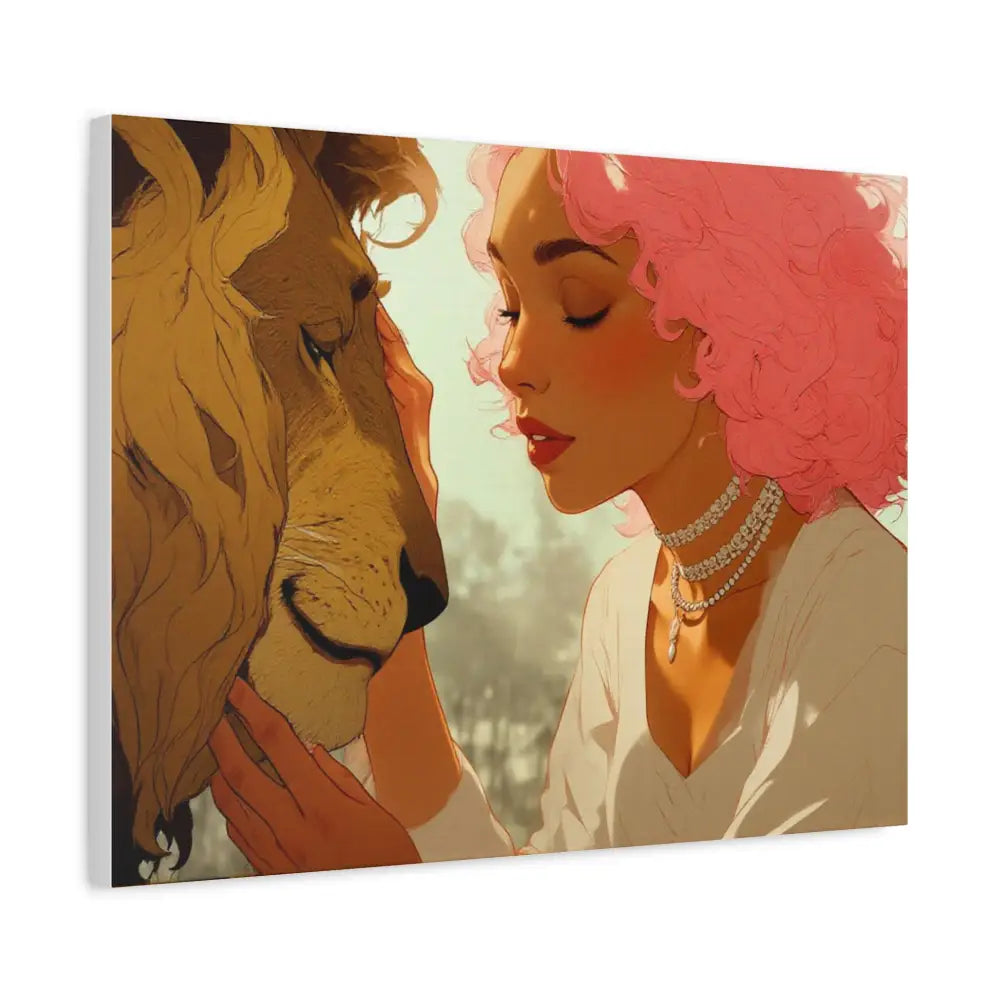 Ethereal Harmony: Whispers of the Golden Pride Digital Dreamscape IllustrationCanvas Canvas