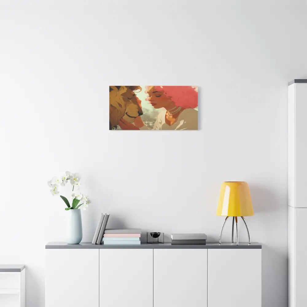 Ethereal Harmony: Whispers of the Golden Pride Digital Dreamscape IllustrationCanvas Canvas