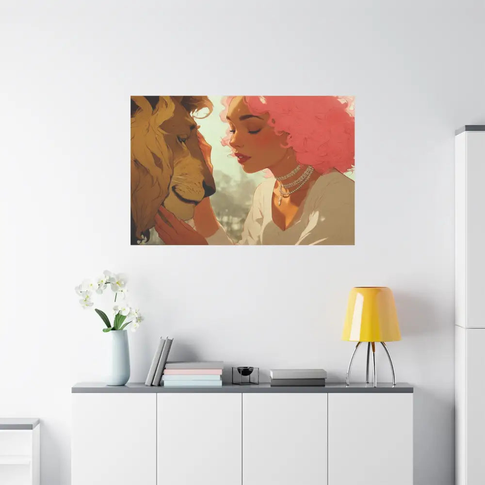 Ethereal Harmony: Whispers of the Golden Pride Digital Dreamscape IllustrationCanvas Canvas