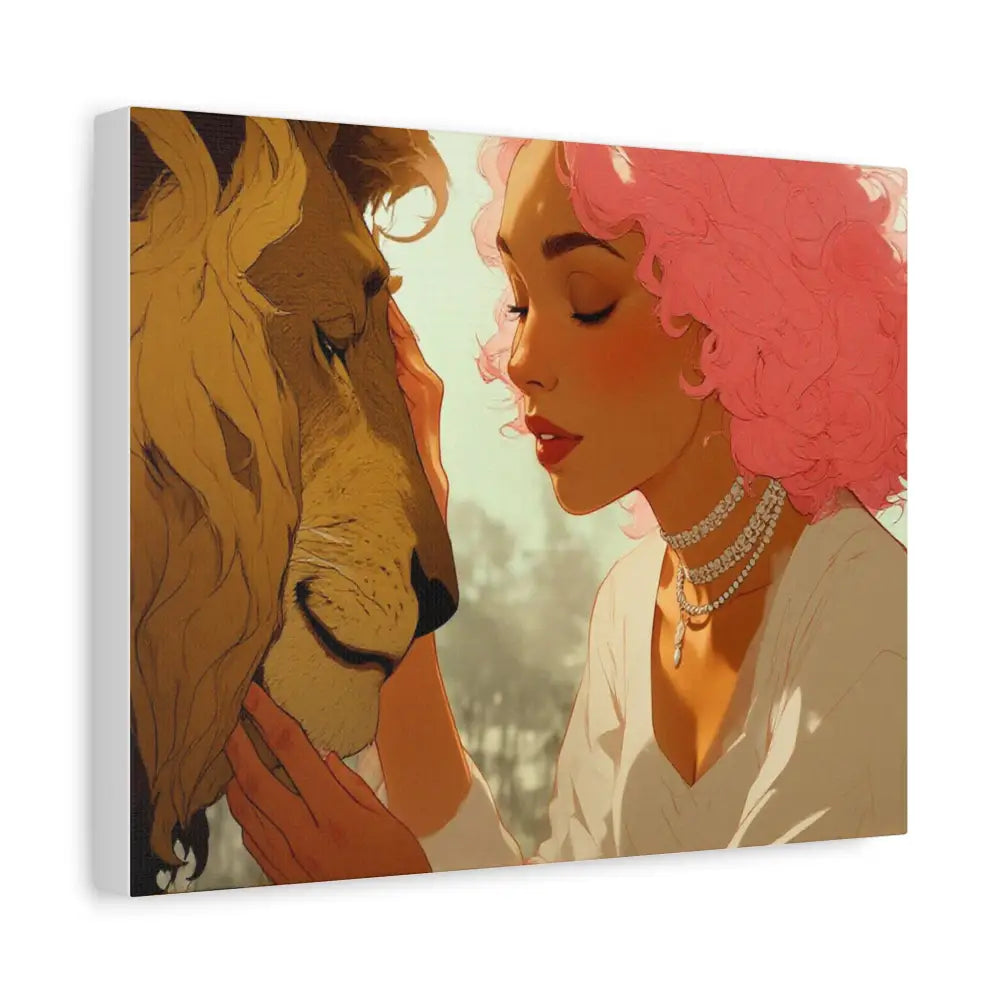 Ethereal Harmony: Whispers of the Golden Pride Digital Dreamscape IllustrationCanvas Canvas