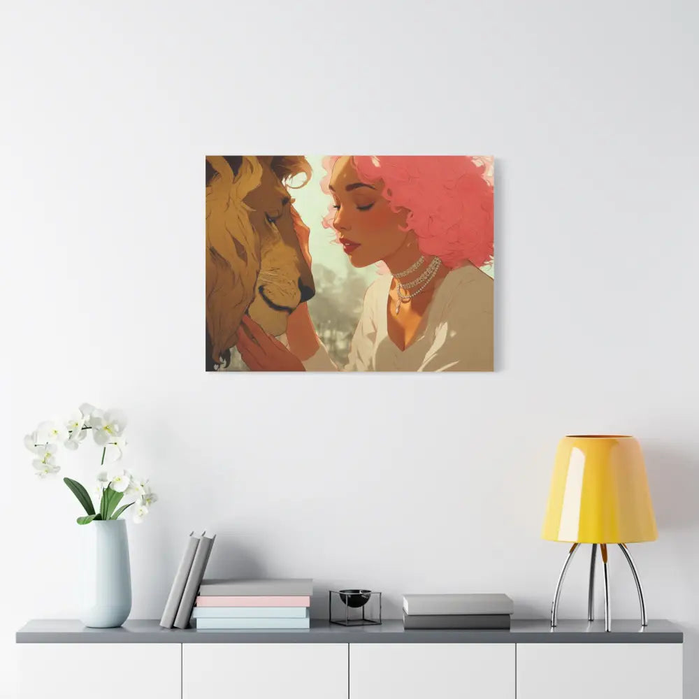 Ethereal Harmony: Whispers of the Golden Pride Digital Dreamscape IllustrationCanvas Canvas