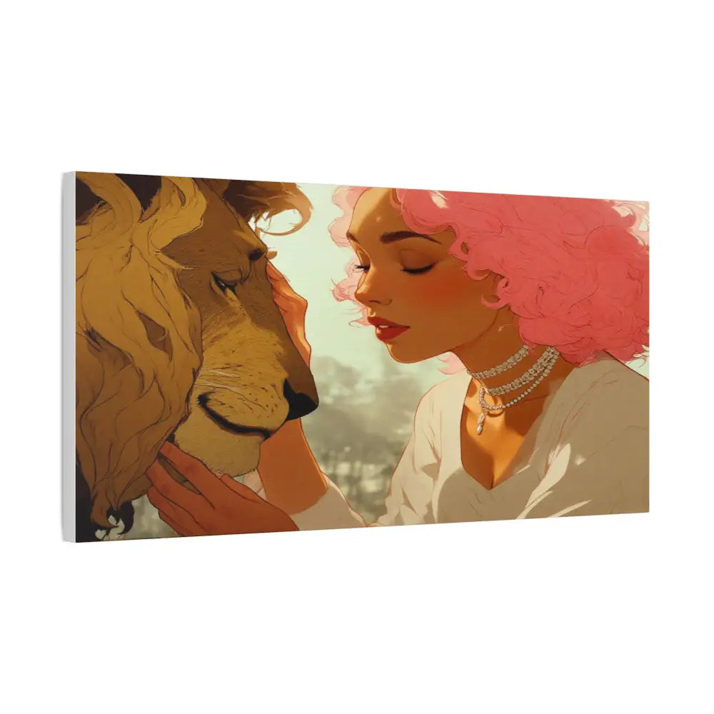 Ethereal Harmony: Whispers of the Golden Pride Digital Dreamscape IllustrationCanvas Canvas