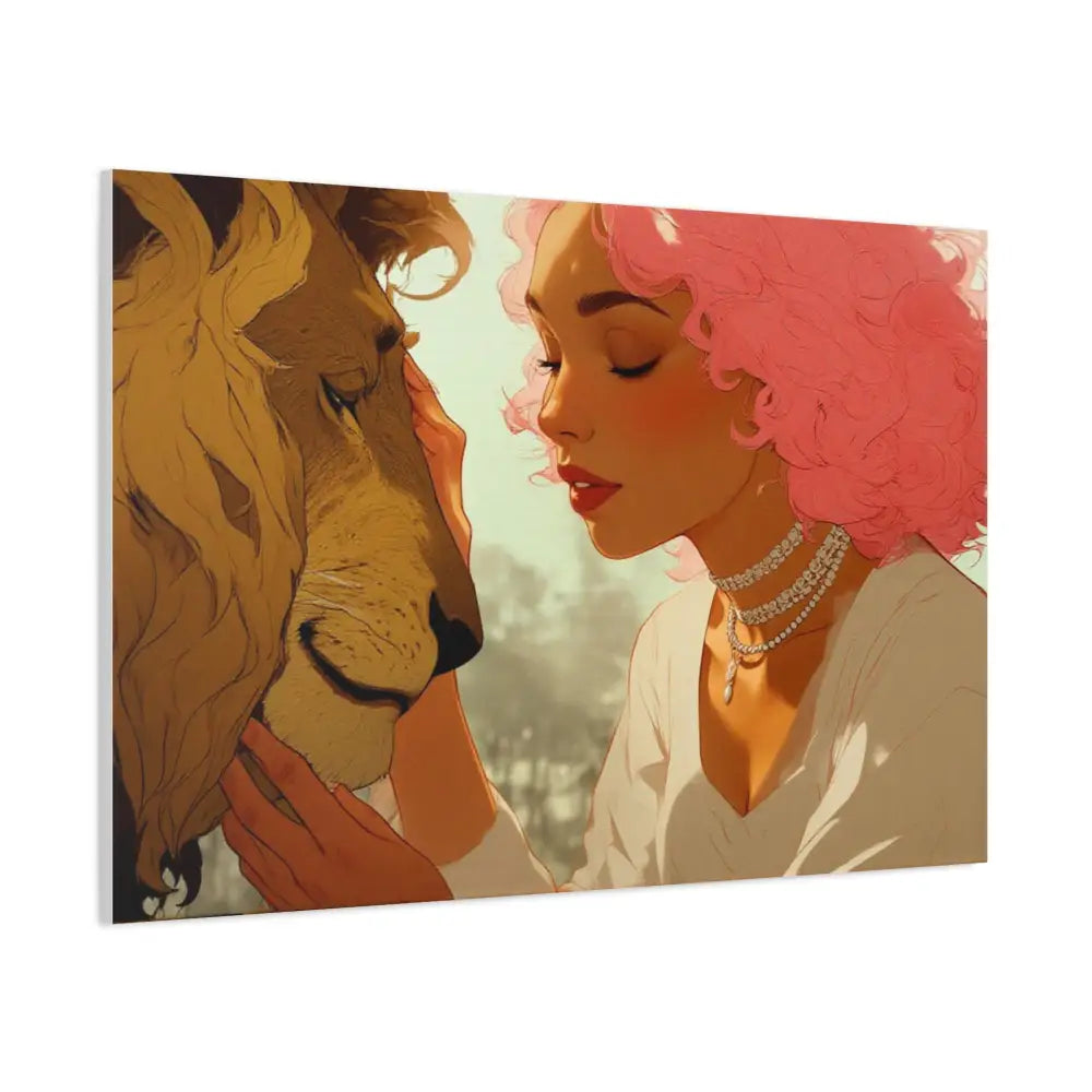 Ethereal Harmony: Whispers of the Golden Pride Digital Dreamscape IllustrationCanvas Canvas