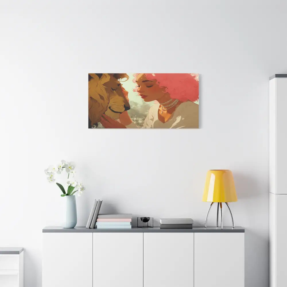 Ethereal Harmony: Whispers of the Golden Pride Digital Dreamscape IllustrationCanvas Canvas