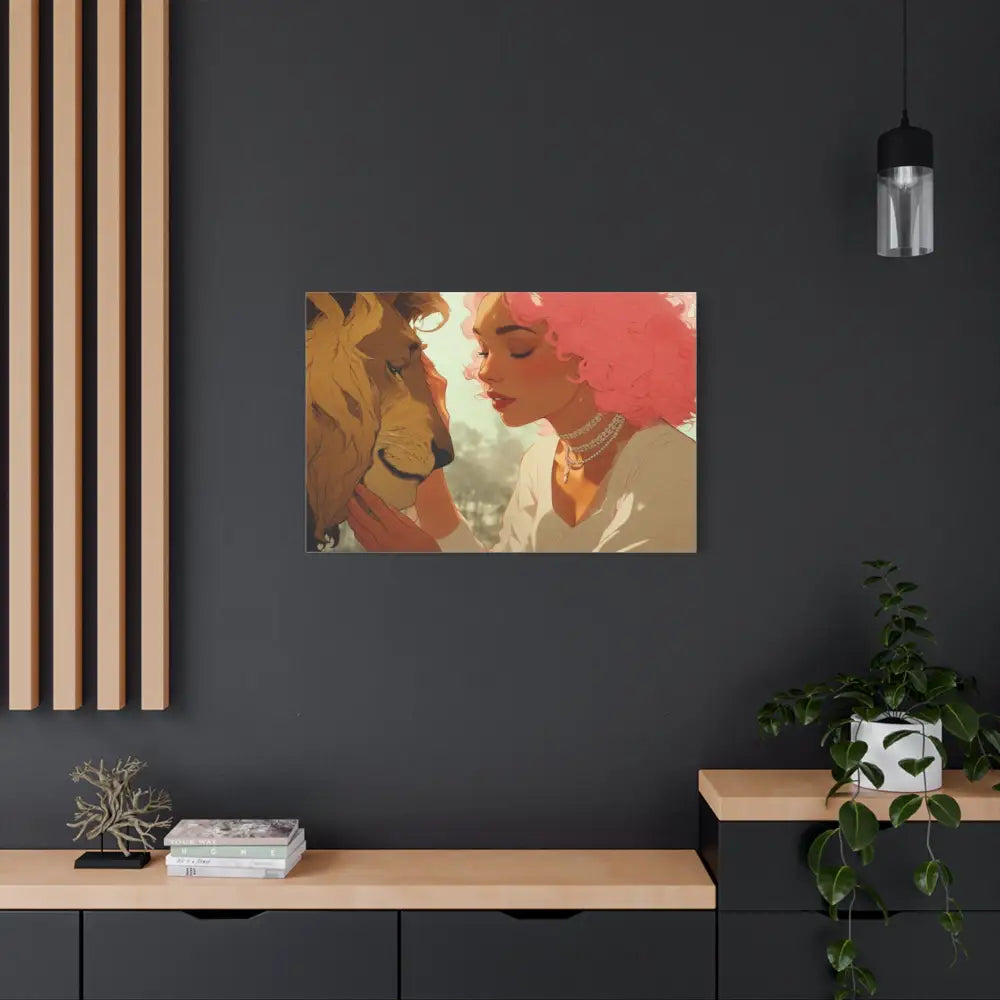 Ethereal Harmony: Whispers of the Golden Pride Digital Dreamscape IllustrationCanvas Canvas