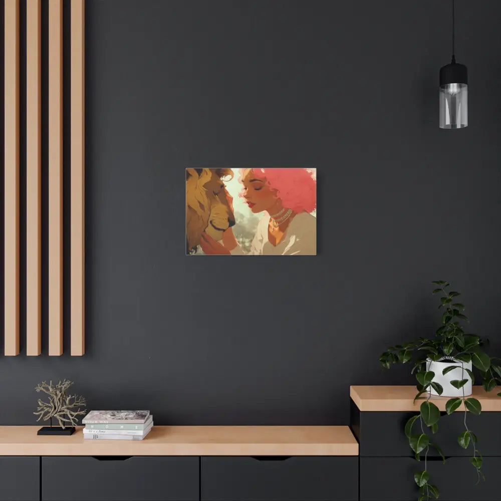 Ethereal Harmony: Whispers of the Golden Pride Digital Dreamscape IllustrationCanvas Canvas