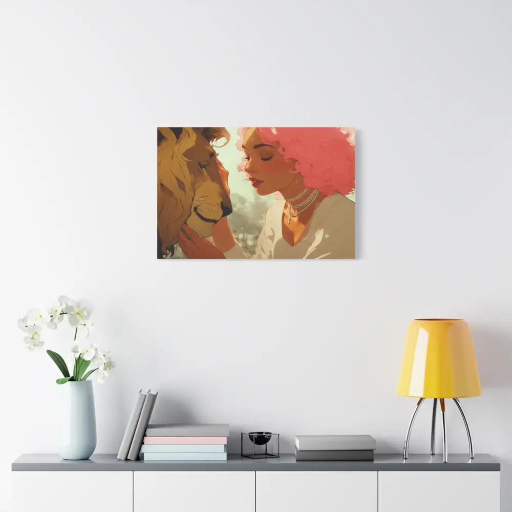 Ethereal Harmony: Whispers of the Golden Pride Digital Dreamscape IllustrationCanvas Canvas