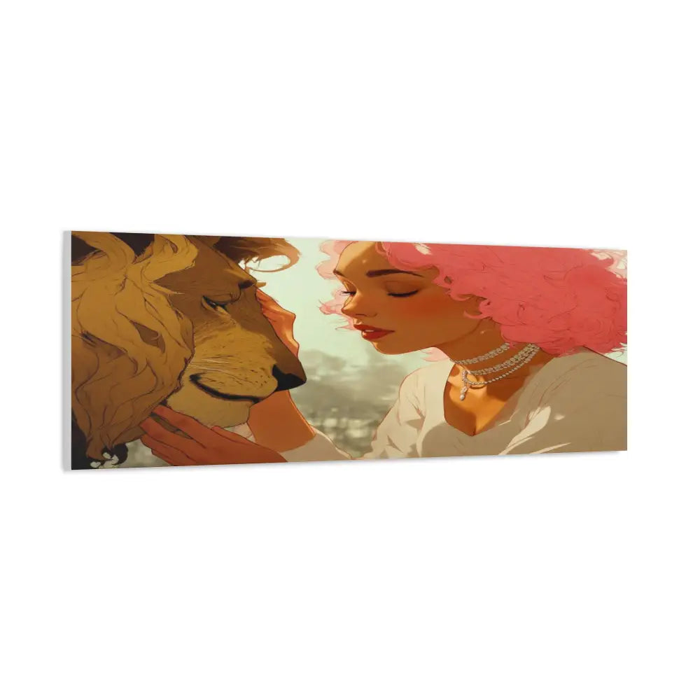 Ethereal Harmony: Whispers of the Golden Pride Digital Dreamscape IllustrationCanvas Canvas