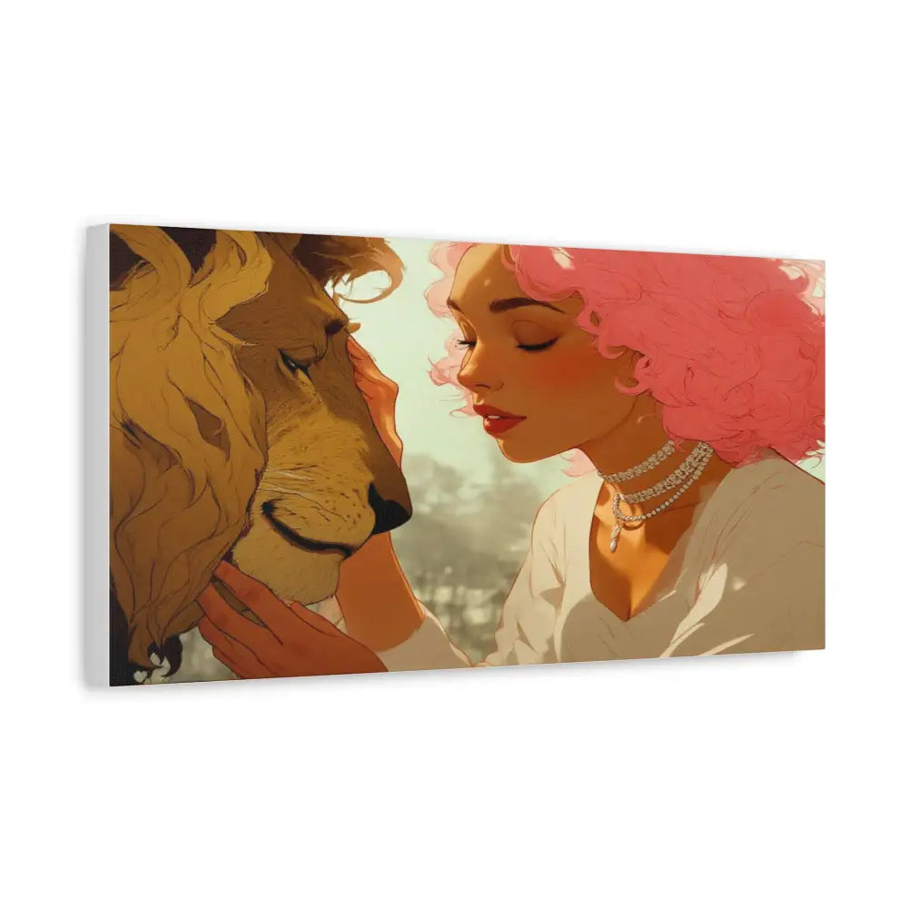 Ethereal Harmony: Whispers of the Golden Pride Digital Dreamscape IllustrationCanvas Canvas