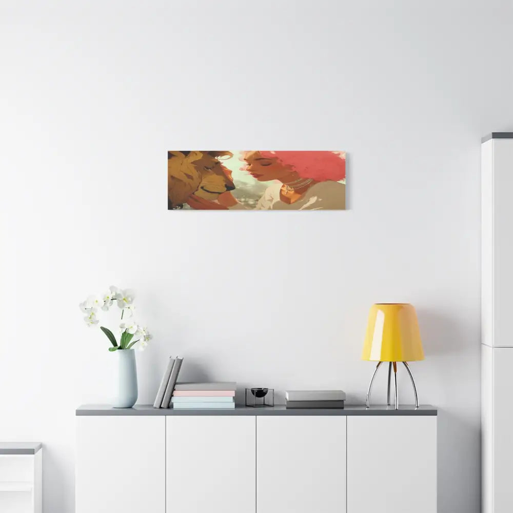 Ethereal Harmony: Whispers of the Golden Pride Digital Dreamscape IllustrationCanvas Canvas