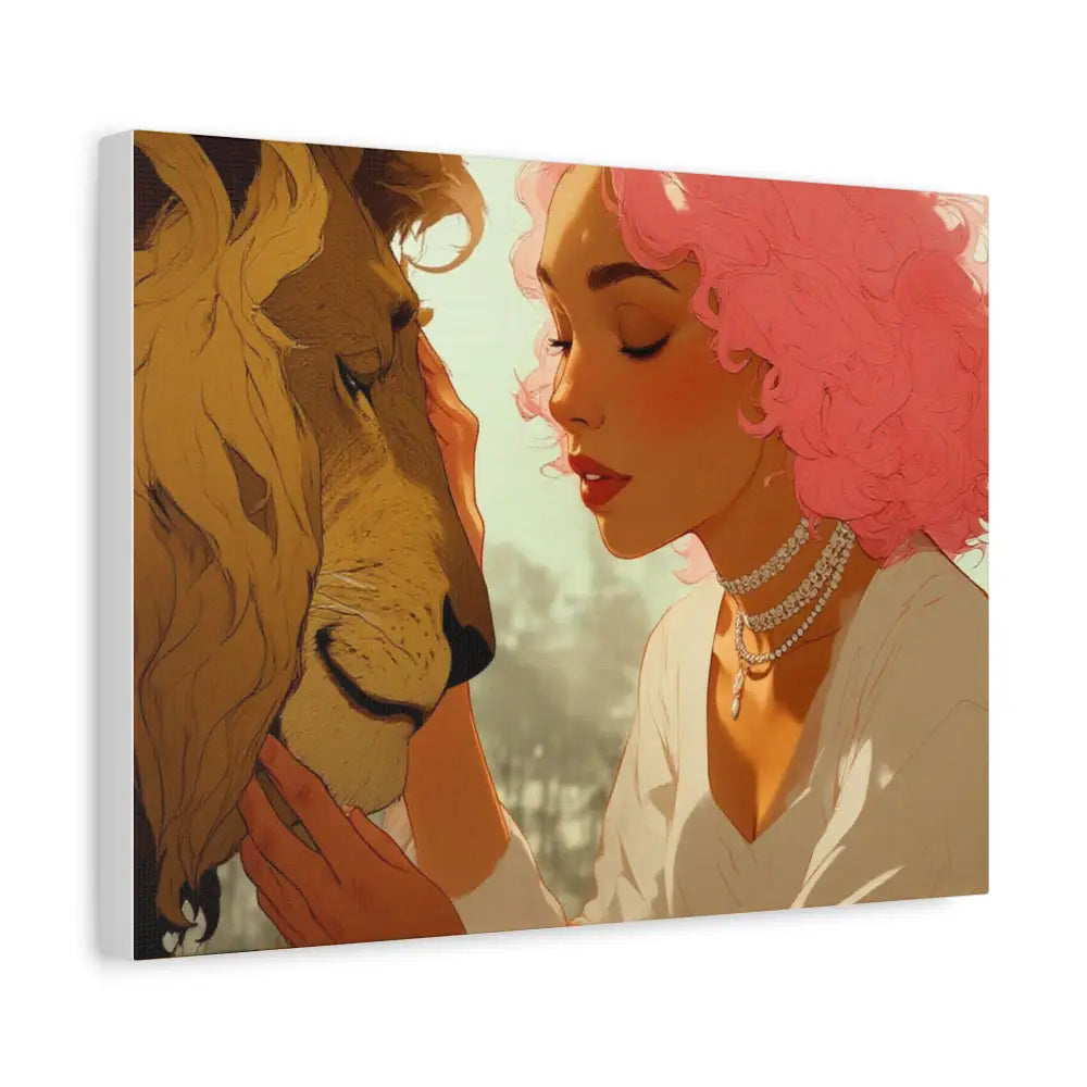 Ethereal Harmony: Whispers of the Golden Pride Digital Dreamscape IllustrationCanvas Canvas