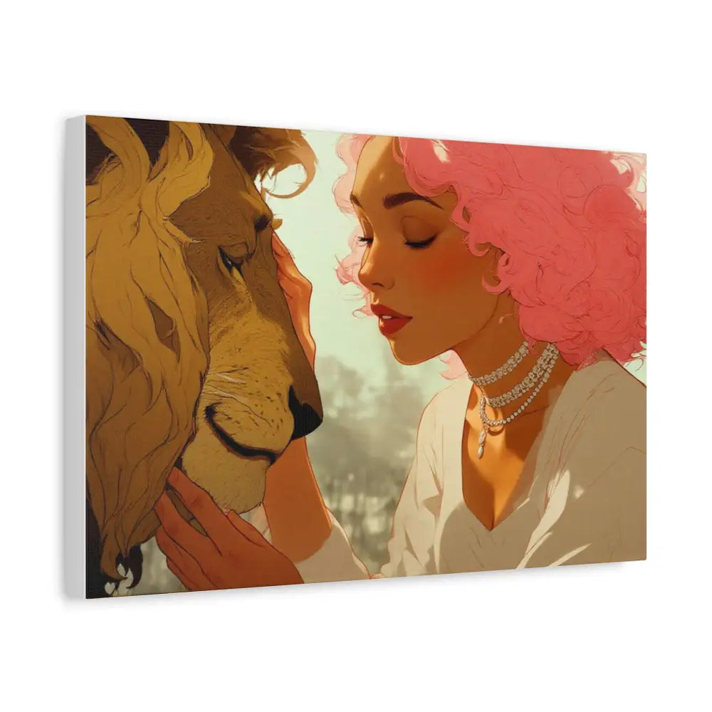 Ethereal Harmony: Whispers of the Golden Pride Digital Dreamscape IllustrationCanvas Canvas
