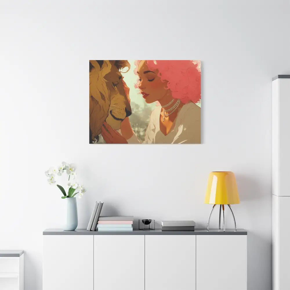 Ethereal Harmony: Whispers of the Golden Pride Digital Dreamscape IllustrationCanvas Canvas