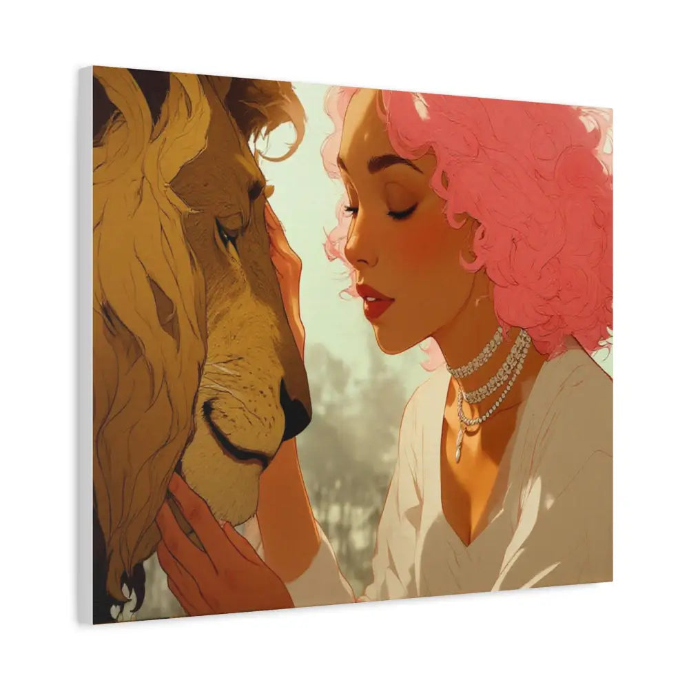 Ethereal Harmony: Whispers of the Golden Pride Digital Dreamscape IllustrationCanvas Canvas