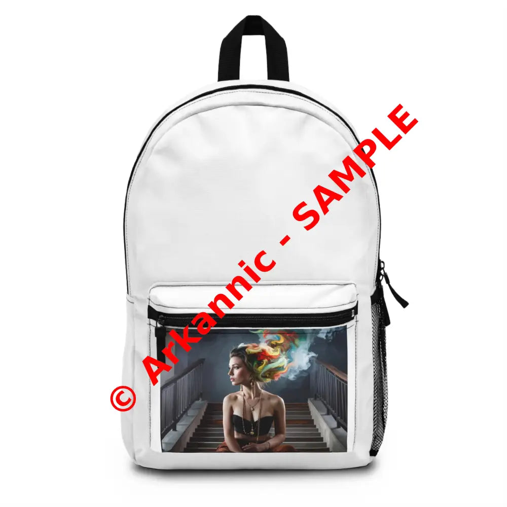 Ethereal Minds: Smoke and Imagination Surreal Fashion Portrait Backpack One size Bags