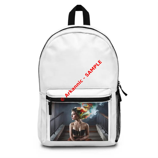 Ethereal Minds: Smoke and Imagination Surreal Fashion Portrait Backpack One size Bags