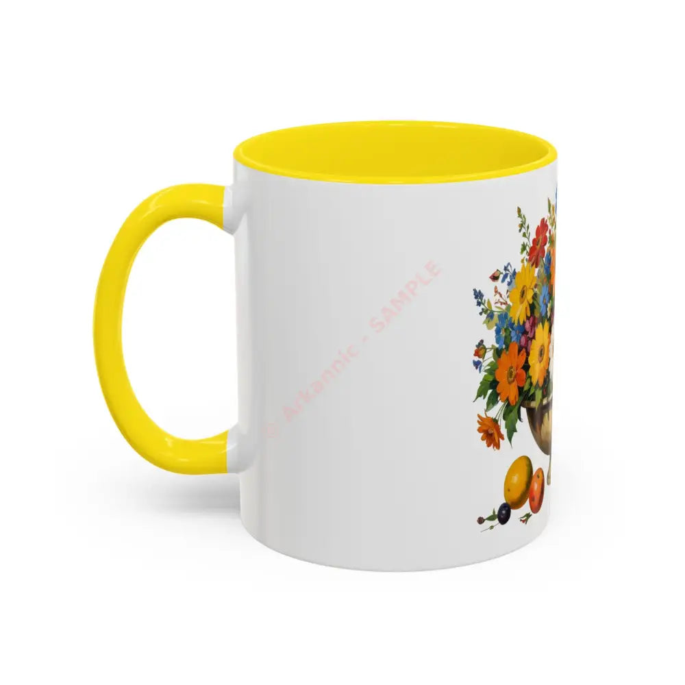 Fruit and Flower Bowl Coffee Mug | Vintage Floral Design | Elegant Gift for Coffee & Tea Lovers Mug
