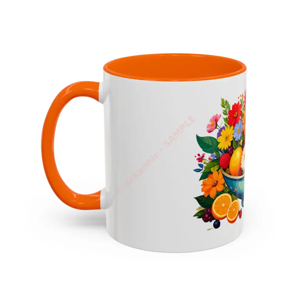 Fruit and Flower Coffee Mug | Colorful Floral Bowl Design | Bright Gift for Coffee & Tea Lovers Mug