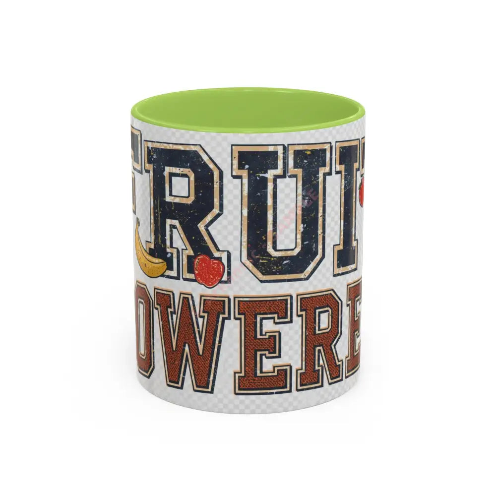 Fruit Powered Coffee Mug | Bold Motivational Mug for Coffee & Tea Lovers 11oz / Light Green Mug