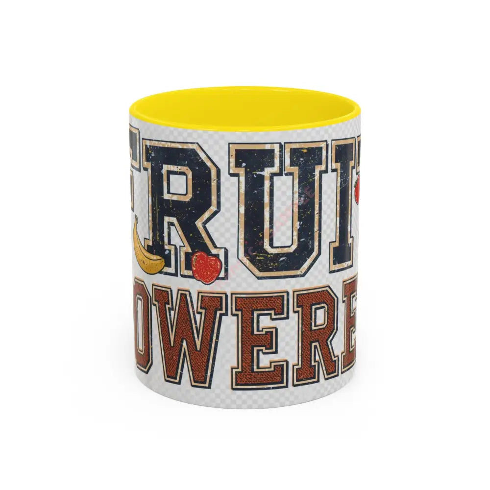 Fruit Powered Coffee Mug | Bold Motivational Mug for Coffee & Tea Lovers 11oz / Yellow Mug