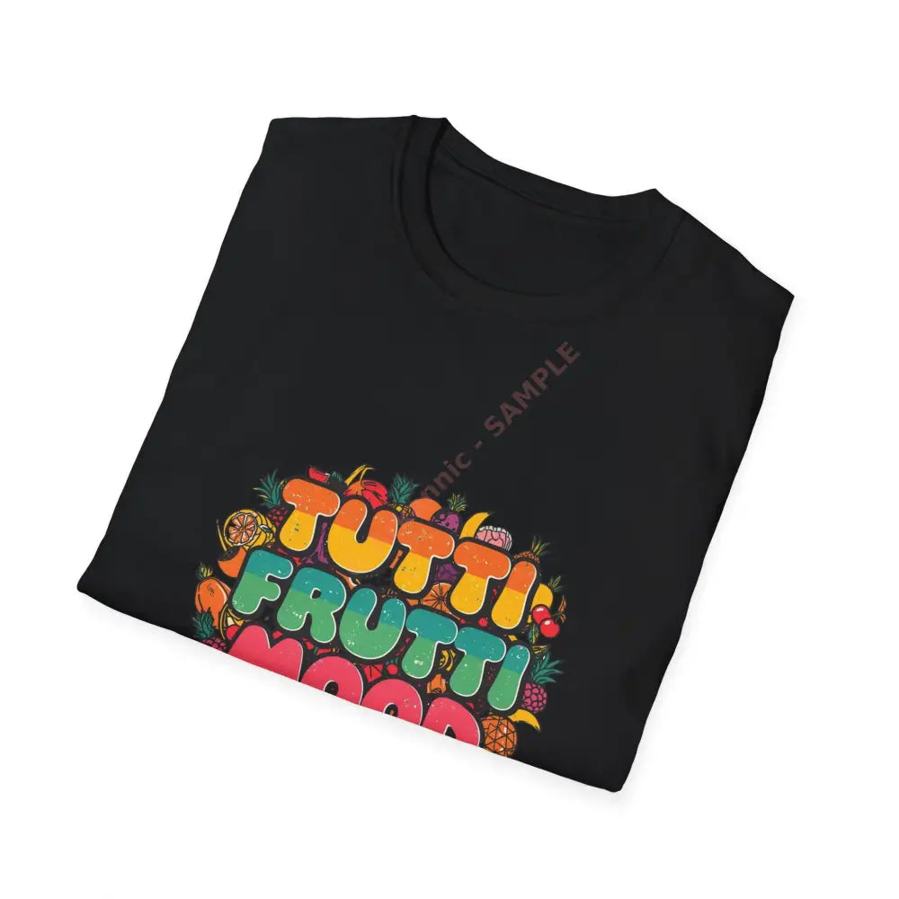 Funky fruit mix T-shirt with psychedelic retro font Positive Vibes Tee Casual Wear Gift for Friends Summer Style