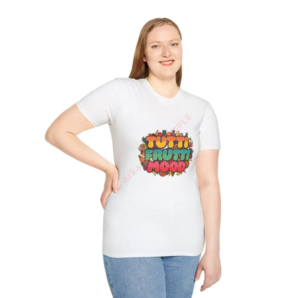 Funky fruit mix T-shirt with psychedelic retro font Positive Vibes Tee Casual Wear Gift for Friends Summer Style